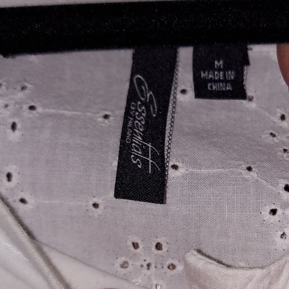 Milano~White Embroidered Eyelet Lightweight Cardigan Jacket Y2K - Picture 5 of 15